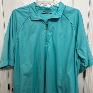 Mens Greg Norman Pullover Jacket Short Sleeve Quarter Zip Golf Windbreake XL